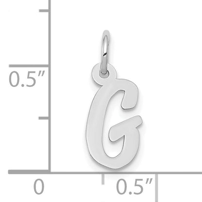 10K Weißgold Klein Schreibschrift Initiale G Charm
