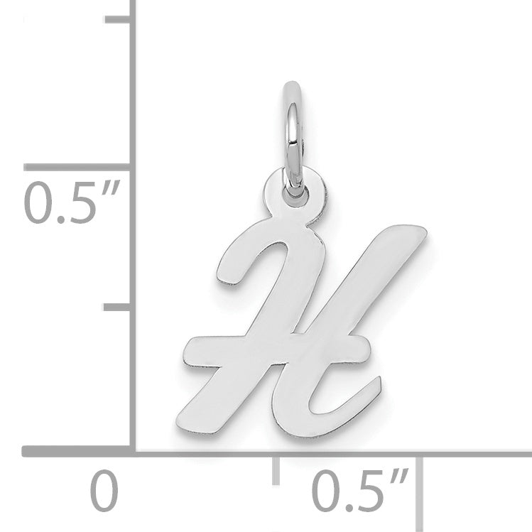 10K Weißgold Klein Schreibschrift Initiale H Charm