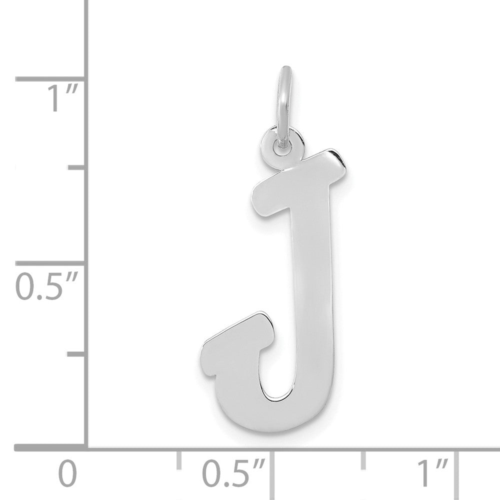10K Weißgold Klein Schreibschrift Initiale J Charm