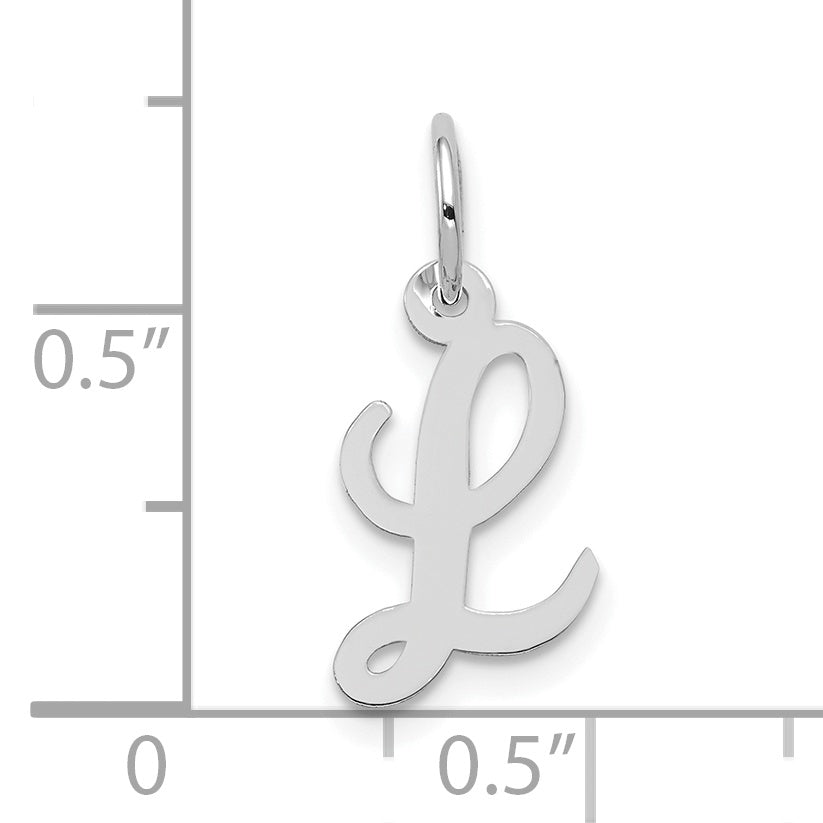 10K Weißgold Klein Schreibschrift Initiale L Charm