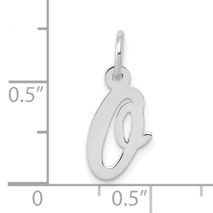 10K Weißgold Klein Schreibschrift Initiale O Charm