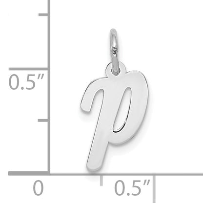 10K Weißgold Klein Schreibschrift Initiale P Charm