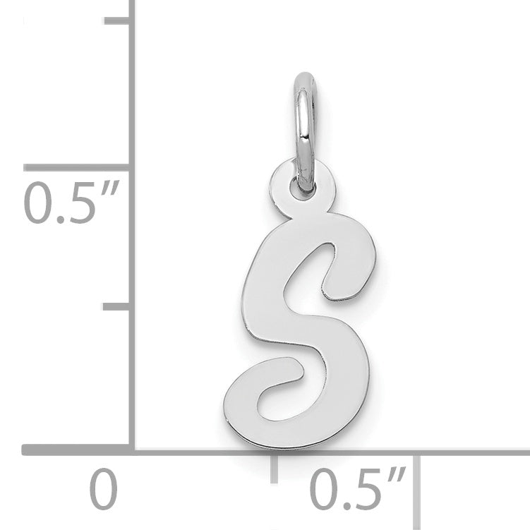 10K Weißgold Klein Schreibschrift Initiale S Charm