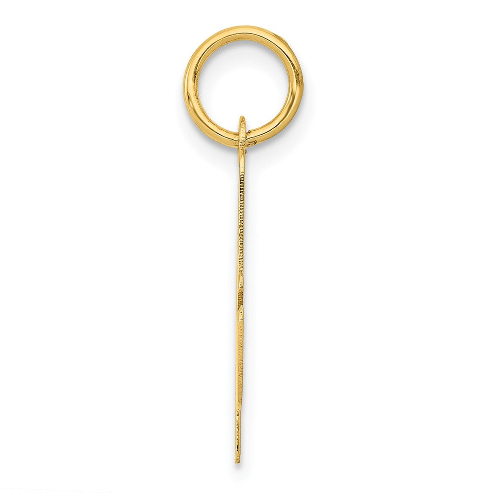 10K Gelbgold 10K Mittel Schreibschrift Buchstabe A Initiale Charm