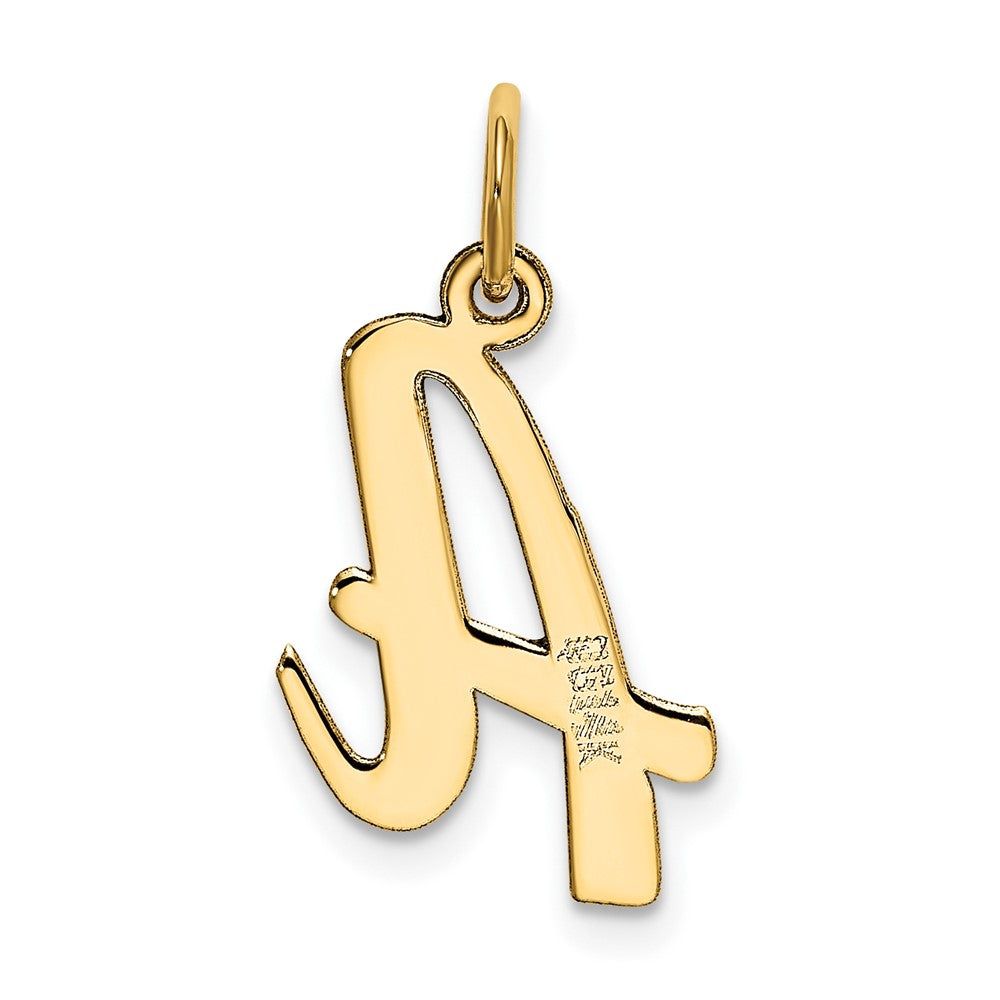 10K Gelbgold 10K Mittel Schreibschrift Buchstabe A Initiale Charm