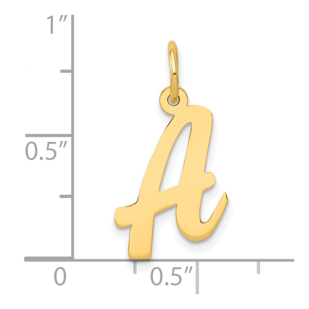 10K Gelbgold 10K Mittel Schreibschrift Buchstabe A Initiale Charm
