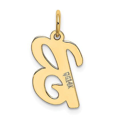 10K Gelbgold 10K Mittel Schreibschrift Buchstabe B Initiale Charm