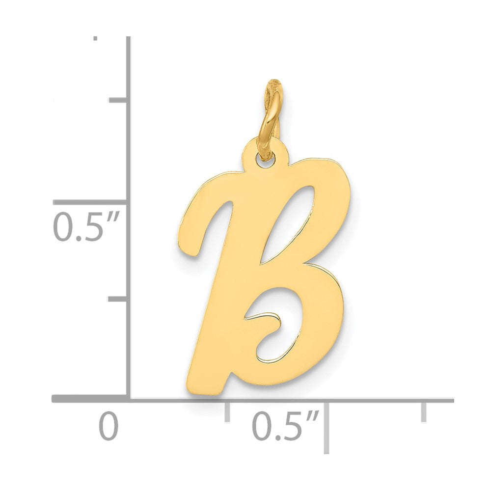 10K Gelbgold 10K Mittel Schreibschrift Buchstabe B Initiale Charm