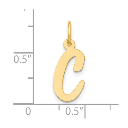 10K Gelbgold 10K Mittel Schreibschrift Buchstabe C Initiale Charm