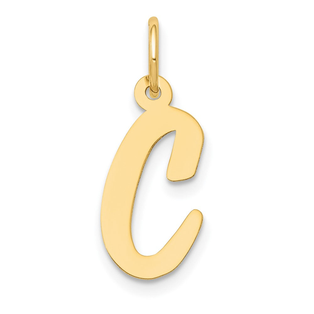 10K Gelbgold 10K Mittel Schreibschrift Buchstabe C Initiale Charm