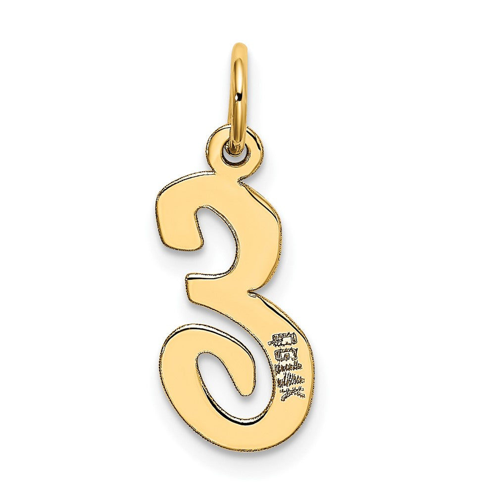 10K Gelbgold 10K Mittel Schreibschrift Buchstabe E Initiale Charm