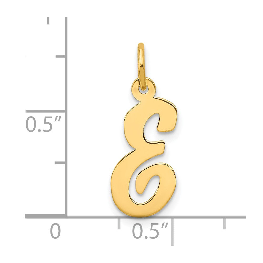 10K Gelbgold 10K Mittel Schreibschrift Buchstabe E Initiale Charm