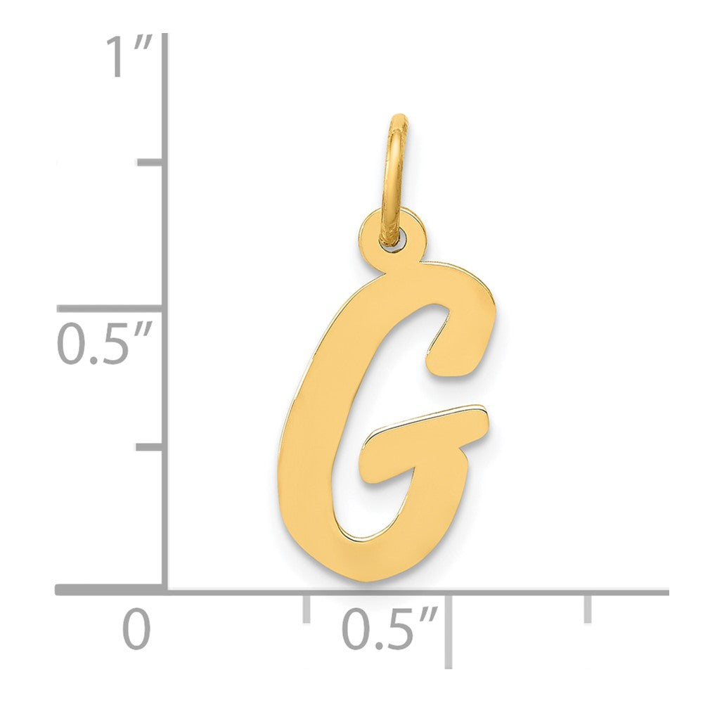 10K Gelbgold 10K Mittel Schreibschrift Buchstabe G Initiale Charm