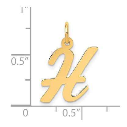10K Gelbgold 10K Mittel Schreibschrift Buchstabe H Initiale Charm