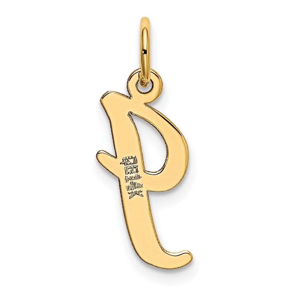 10K Gelbgold 10K Mittel Schreibschrift Buchstabe I Initiale Charm