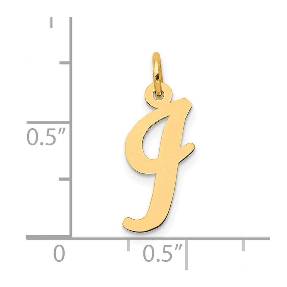 10K Gelbgold 10K Mittel Schreibschrift Buchstabe I Initiale Charm