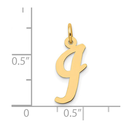 10K Gelbgold 10K Mittel Schreibschrift Buchstabe I Initiale Charm