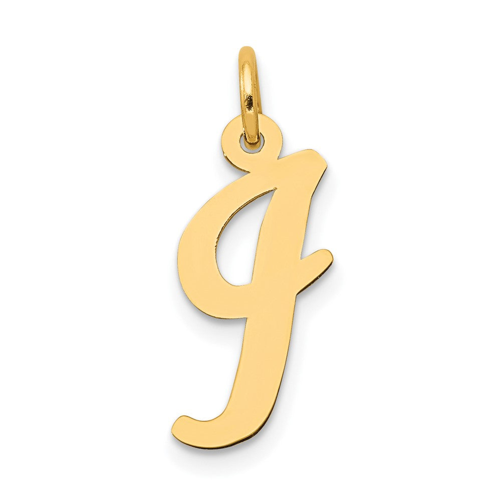 10K Gelbgold 10K Mittel Schreibschrift Buchstabe I Initiale Charm
