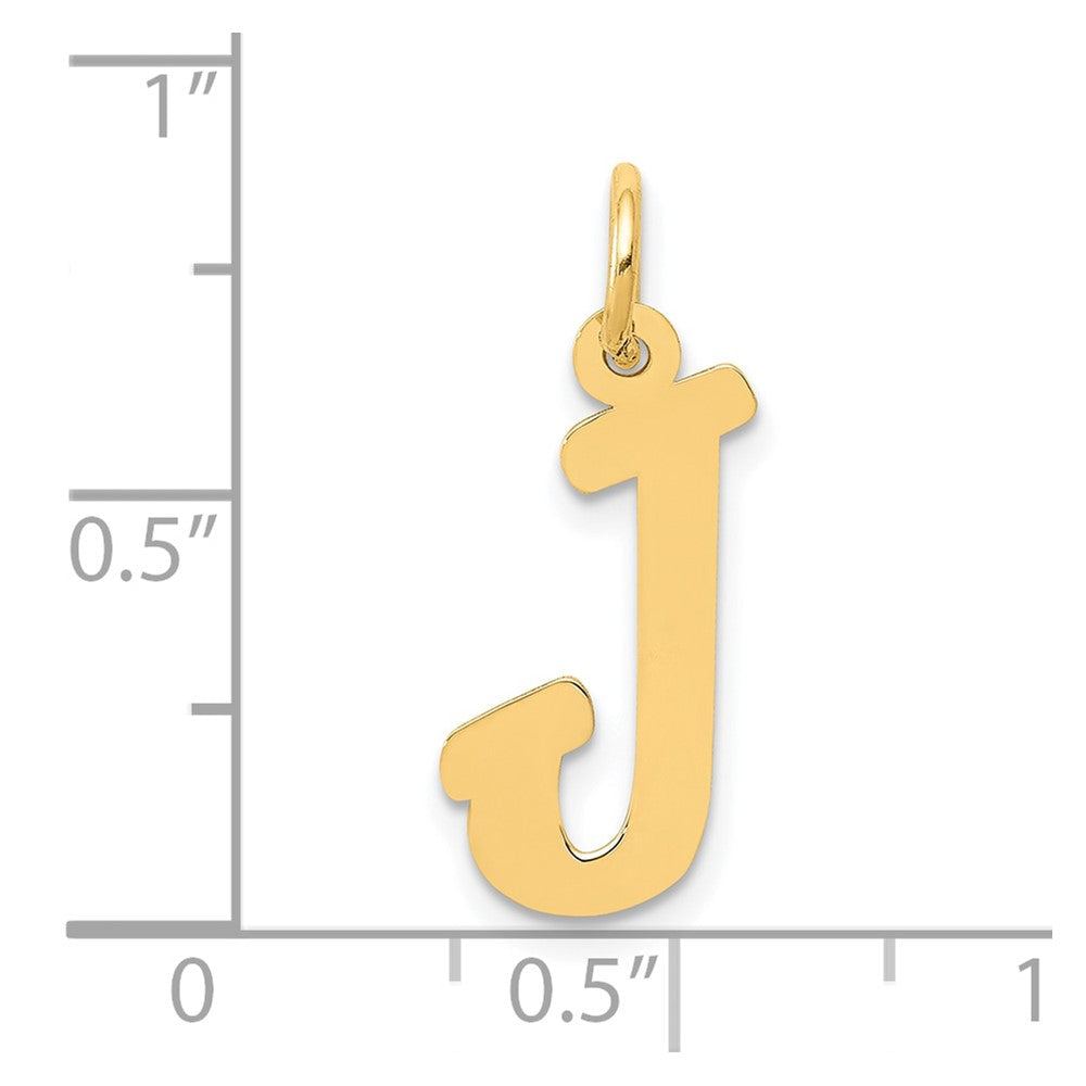 10K Gelbgold 10K Mittel Schreibschrift Buchstabe J Initiale Charm