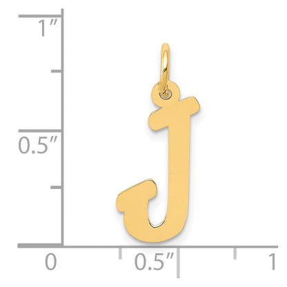 10K Gelbgold 10K Mittel Schreibschrift Buchstabe J Initiale Charm