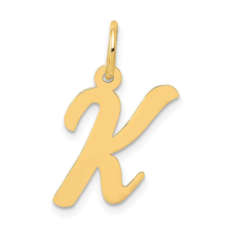 10K Gelbgold 10K Mittel Schreibschrift Buchstabe K Initiale Charm
