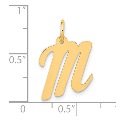 10K Gelbgold 10K Mittel Schreibschrift Buchstabe M Initiale Charm
