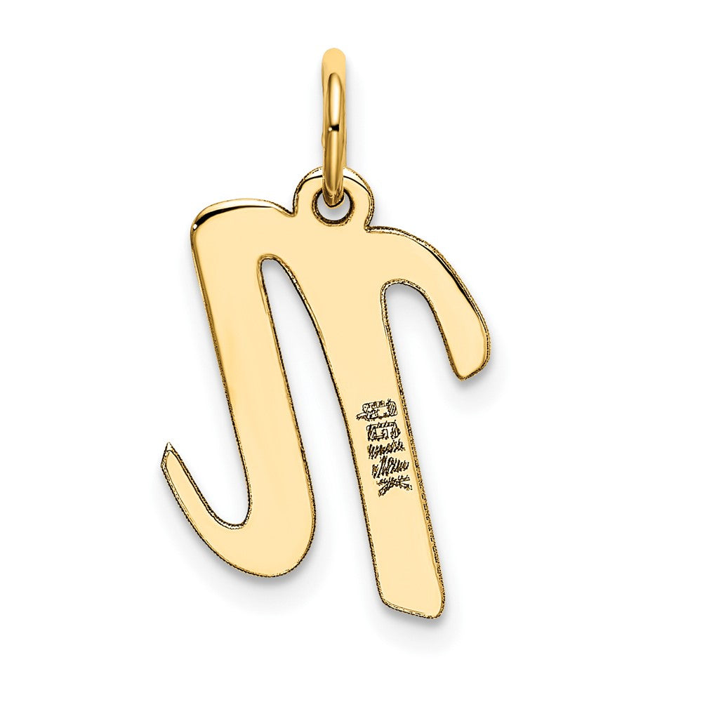 10K Gelbgold 10K Mittel Schreibschrift Buchstabe N Initiale Charm