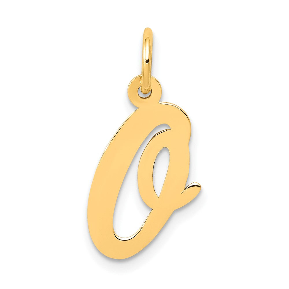 10K Gelbgold 10K Mittel Schreibschrift Buchstabe O Initiale Charm