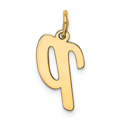 10K Gelbgold 10K Mittel Schreibschrift Buchstabe P Initiale Charm