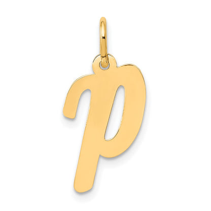 10K Gelbgold 10K Mittel Schreibschrift Buchstabe P Initiale Charm