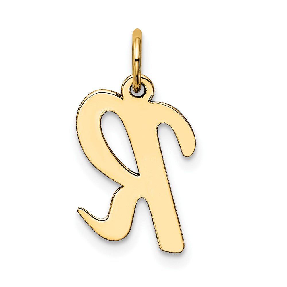 10K Gelbgold 10K Mittel Schreibschrift Buchstabe R Initiale Charm