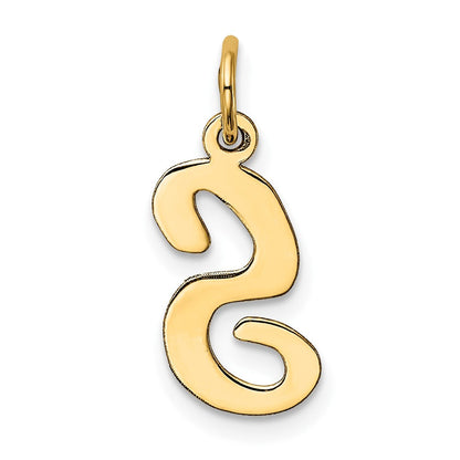 10K Gelbgold 10K Mittel Schreibschrift Buchstabe S Initiale Charm