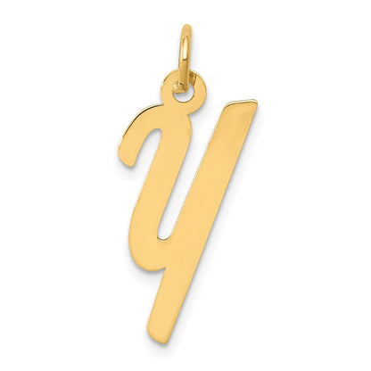 10K Gelbgold 10K Mittel Schreibschrift Buchstabe Y Initiale Charm