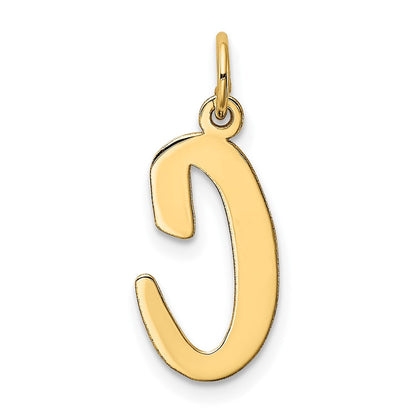 10K Gelbgold Groß Schreibschrift Buchstabe C Initiale Charm