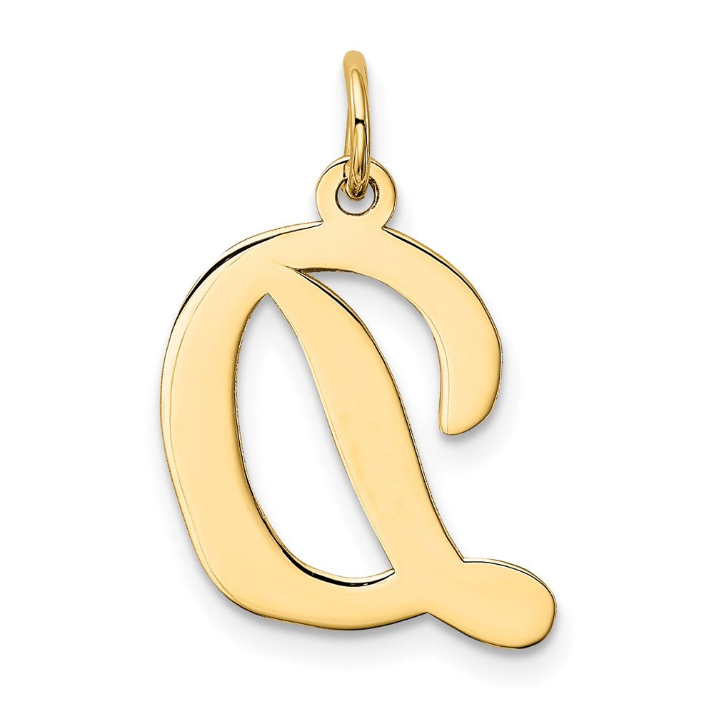 10K Gelbgold Groß Schreibschrift Buchstabe D Initiale Charm