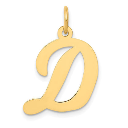 10K Gelbgold Groß Schreibschrift Buchstabe D Initiale Charm