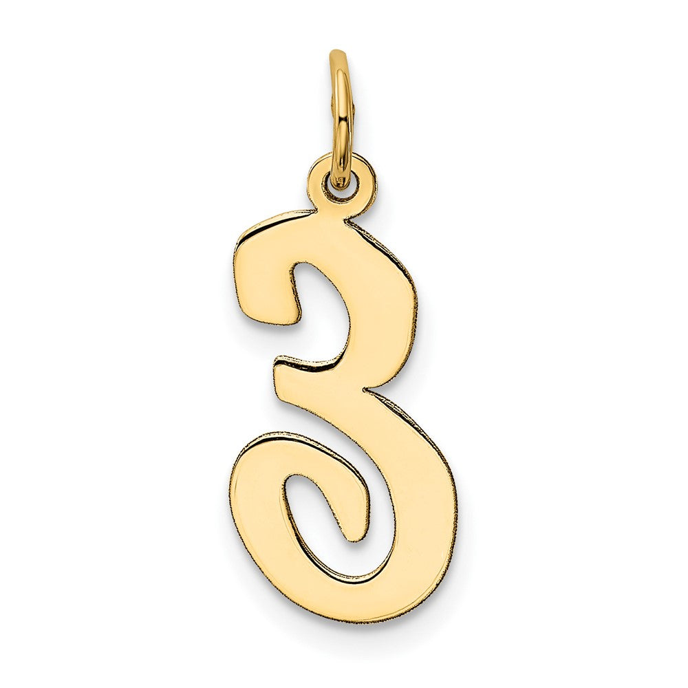 10K Gelbgold Groß Schreibschrift Buchstabe E Initiale Charm