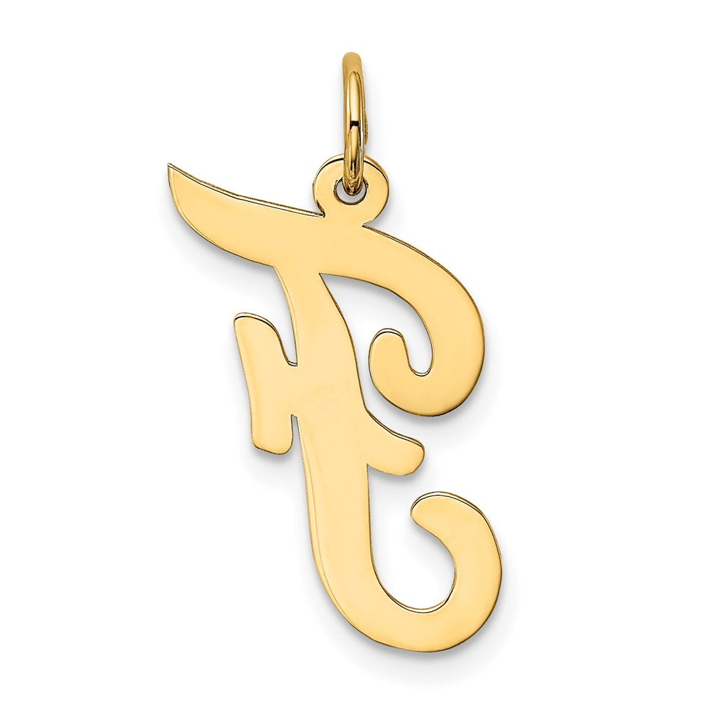 10K Gelbgold Groß Schreibschrift Buchstabe F Initiale Charm
