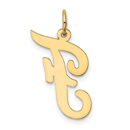 10K Gelbgold Groß Schreibschrift Buchstabe F Initiale Charm