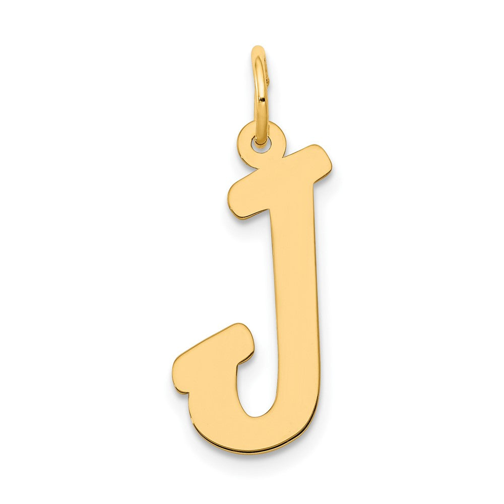 10K Gelbgold Groß Schreibschrift Buchstabe J Initiale Charm