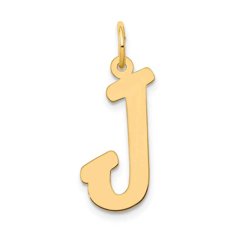 10K Gelbgold Groß Schreibschrift Buchstabe J Initiale Charm