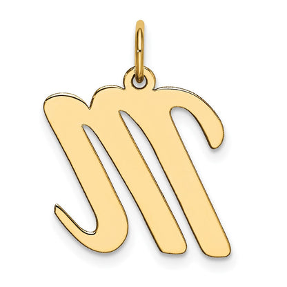 10K Gelbgold Groß Schreibschrift Buchstabe M Initiale Charm