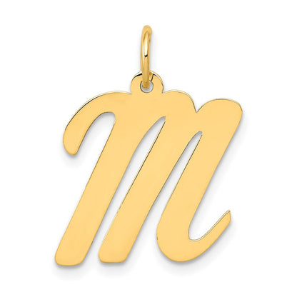 10K Gelbgold Groß Schreibschrift Buchstabe M Initiale Charm