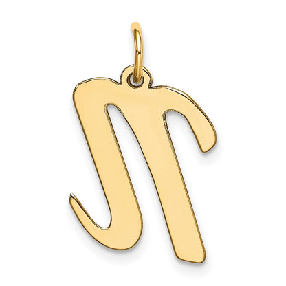 10K Gelbgold Groß Schreibschrift Buchstabe N Initiale Charm
