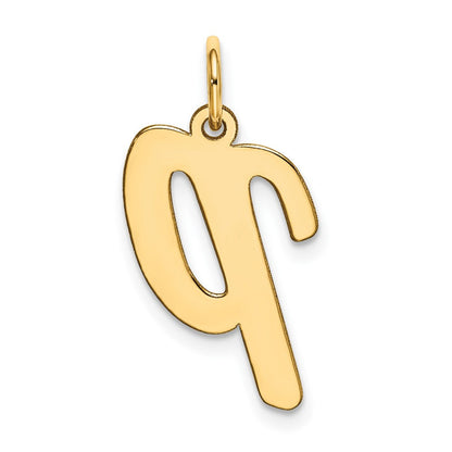 10K Gelbgold Groß Schreibschrift Buchstabe P Initiale Charm