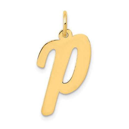 10K Gelbgold Groß Schreibschrift Buchstabe P Initiale Charm