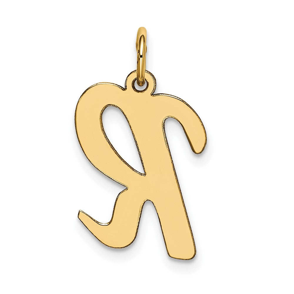 10K Gelbgold Groß Schreibschrift Buchstabe R Initiale Charm