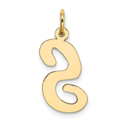 10K Gelbgold Groß Schreibschrift Buchstabe S Initiale Charm