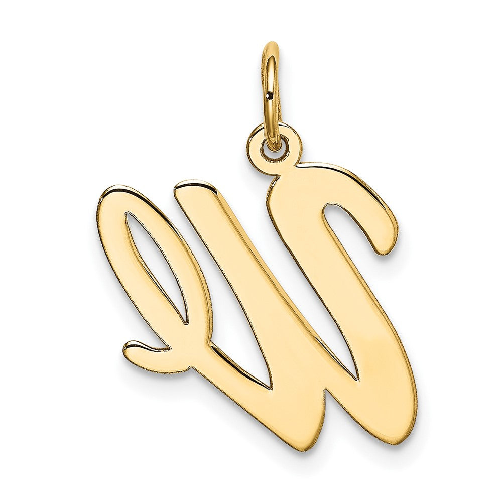 10K Gelbgold Groß Schreibschrift Buchstabe W Initiale Charm