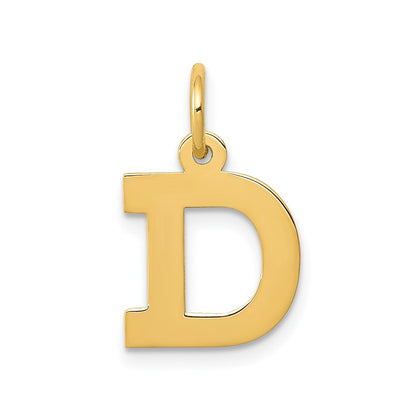 10K Gelbgold Klein Block Initiale D Charm